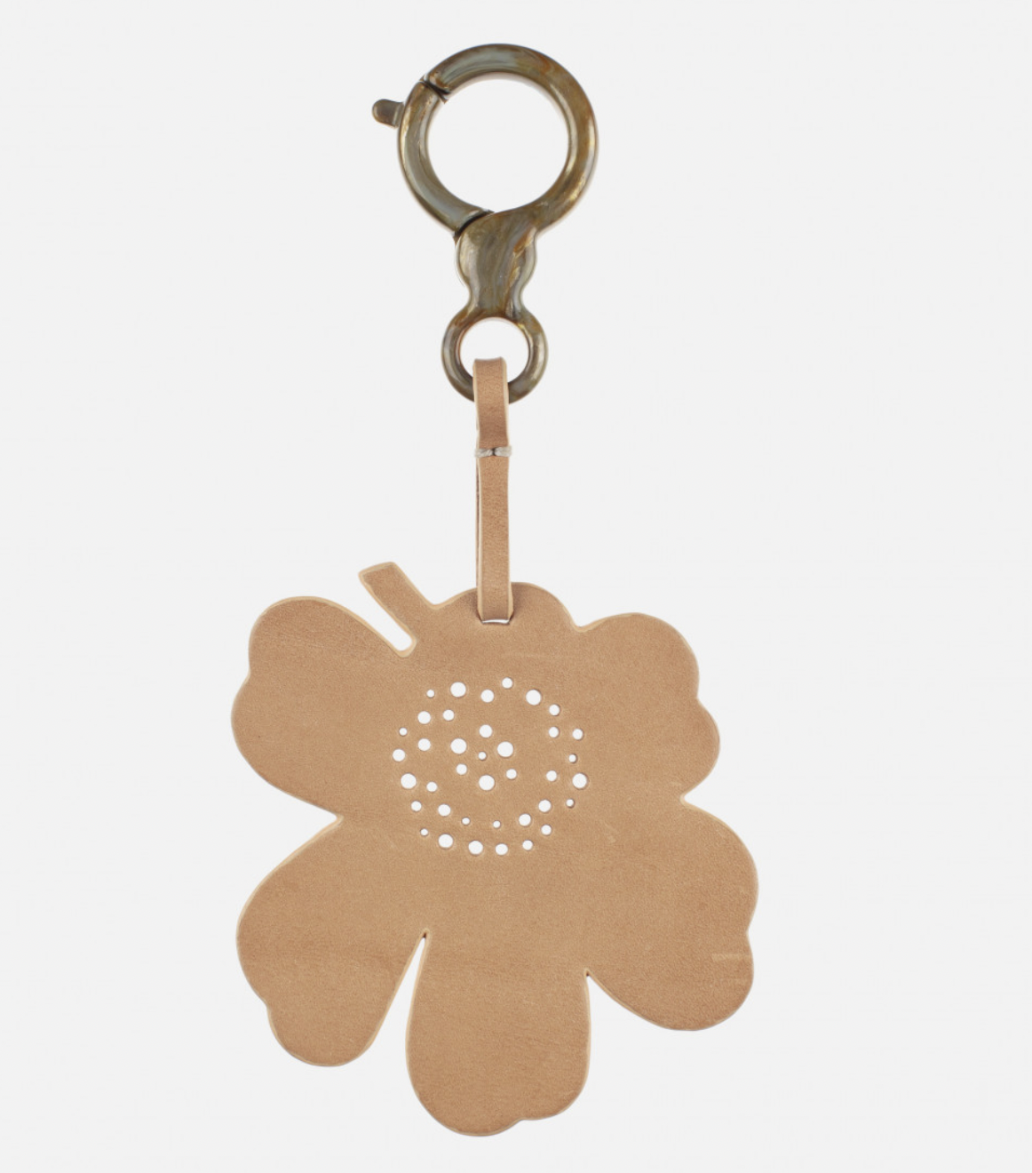 代購現貨 | 新款Marimekko 真皮unikko 吊飾 | 淺啡色unikko (雲石pattern扣)