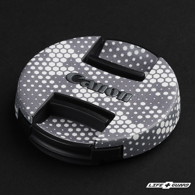 Canon EF 50mm F1.8 II 貼膜質感特寫，LIFE+GUARD 設計風格