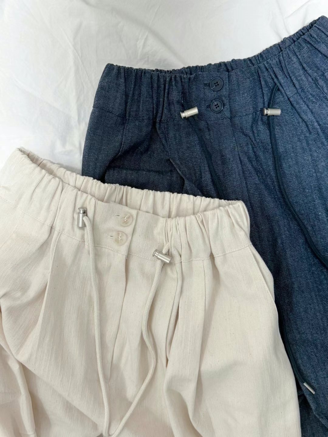 可束寬鬆軟牛仔布褲