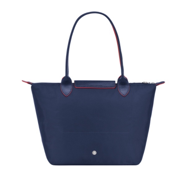  Longchamp ｜ LE PLIAGE CLUB 刺繡長把手 摺疊水餃包 海軍藍S尺寸肩揹袋