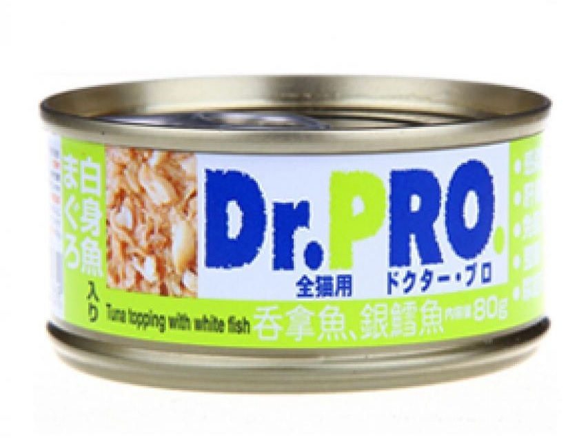 Dr.Pro 貓罐頭 吞拿魚加銀鱈魚 (Tuna With White Fish in Jelly) 80G