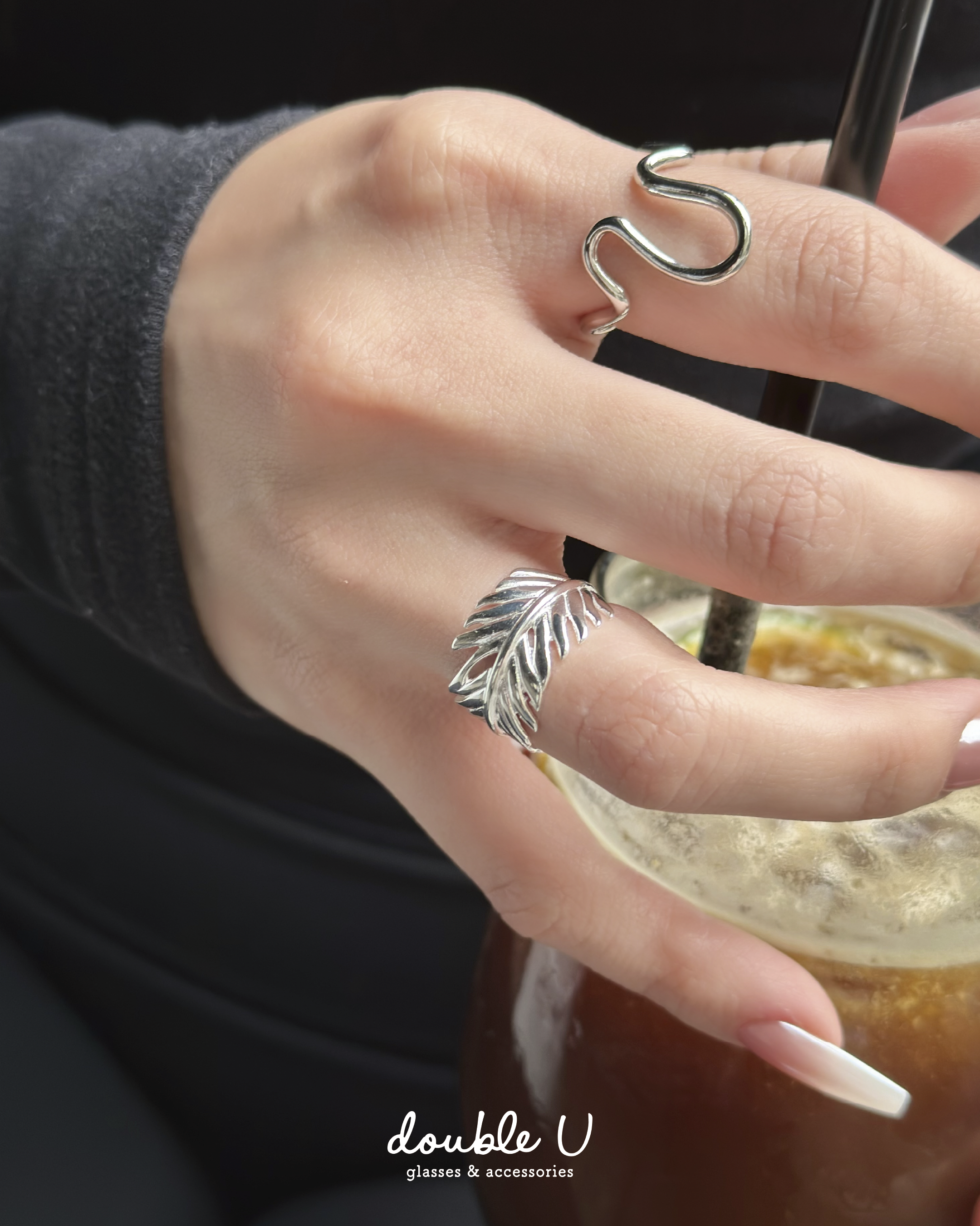 羽葉環繞・純銀戒指 (HRS10282)