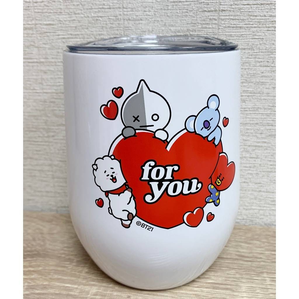 BT21 宇宙級甜蜜蜜蛋型杯 純潔白
