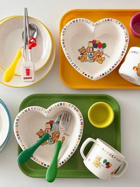 韓系字母萌熊愛心餐具