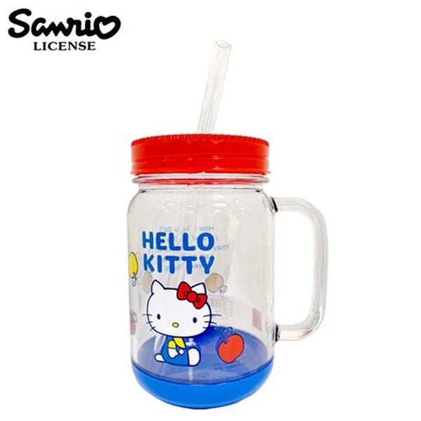 SKATER｜HELLO KITTY ｜萬用沙拉罐馬克杯 500ml   附贈吸管