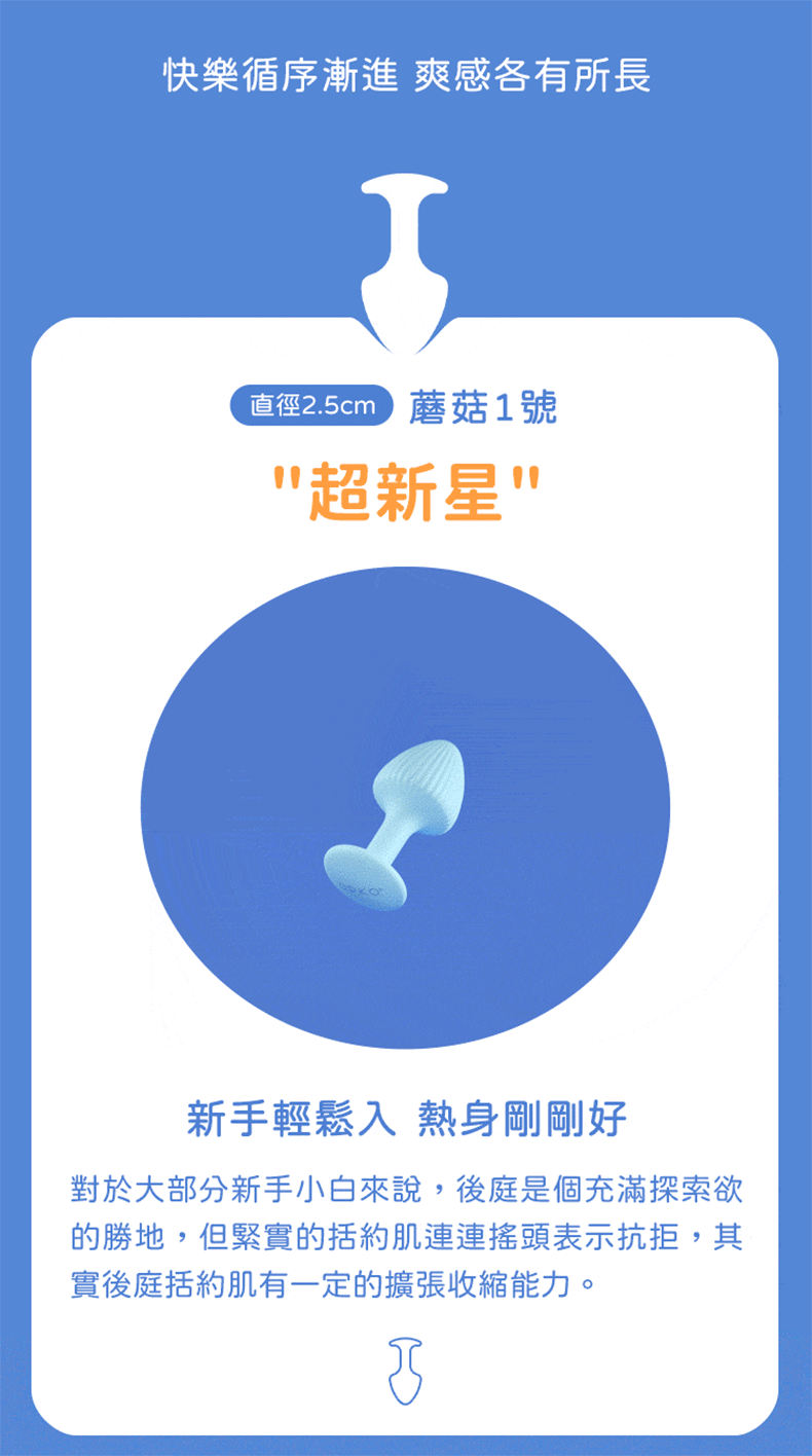 UPKO｜迷幻蘑菇 後庭玩具3件組｜SM調教道具