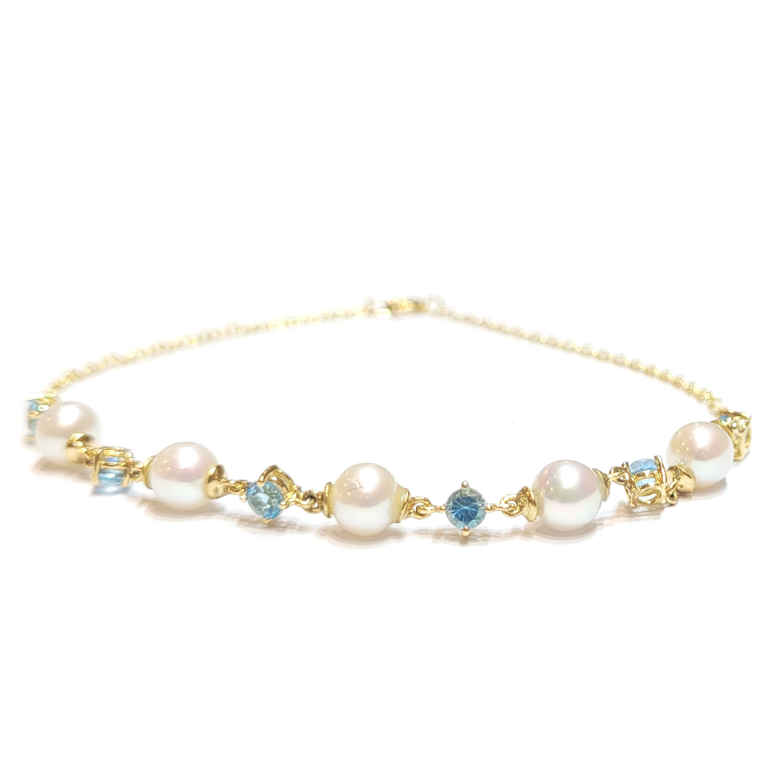 18K黃金托帕石珍珠手鏈