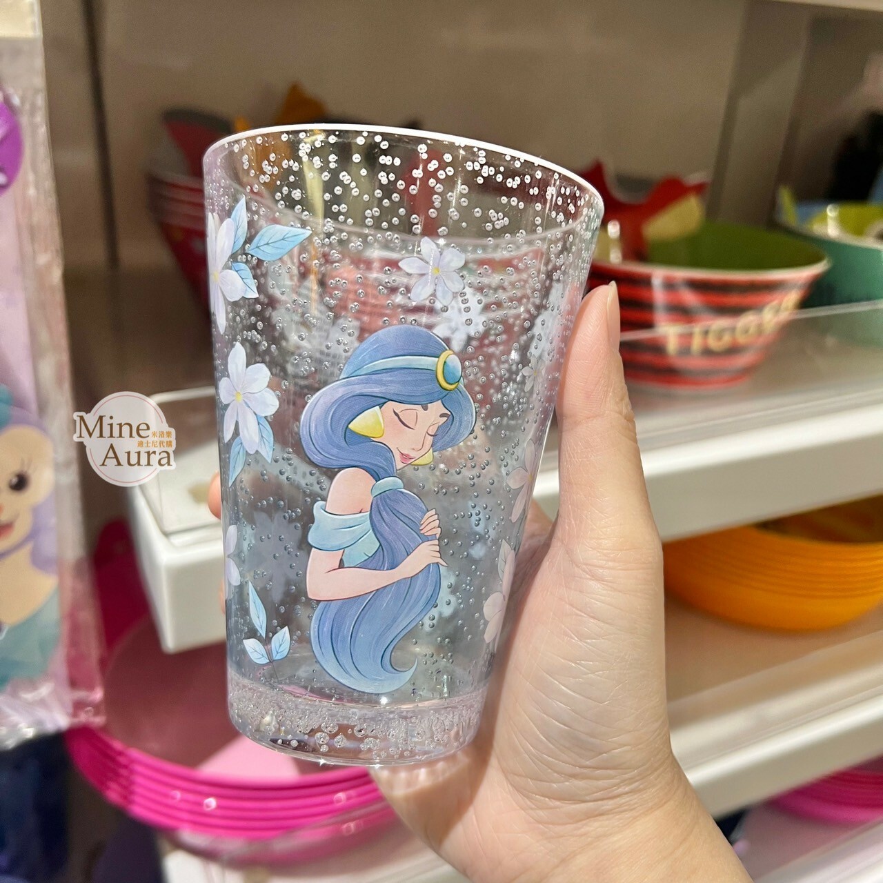 茉莉公主 Jasmine 氣泡感 花卉圖案 水杯 阿拉丁 Aladdin -香港迪士尼樂園