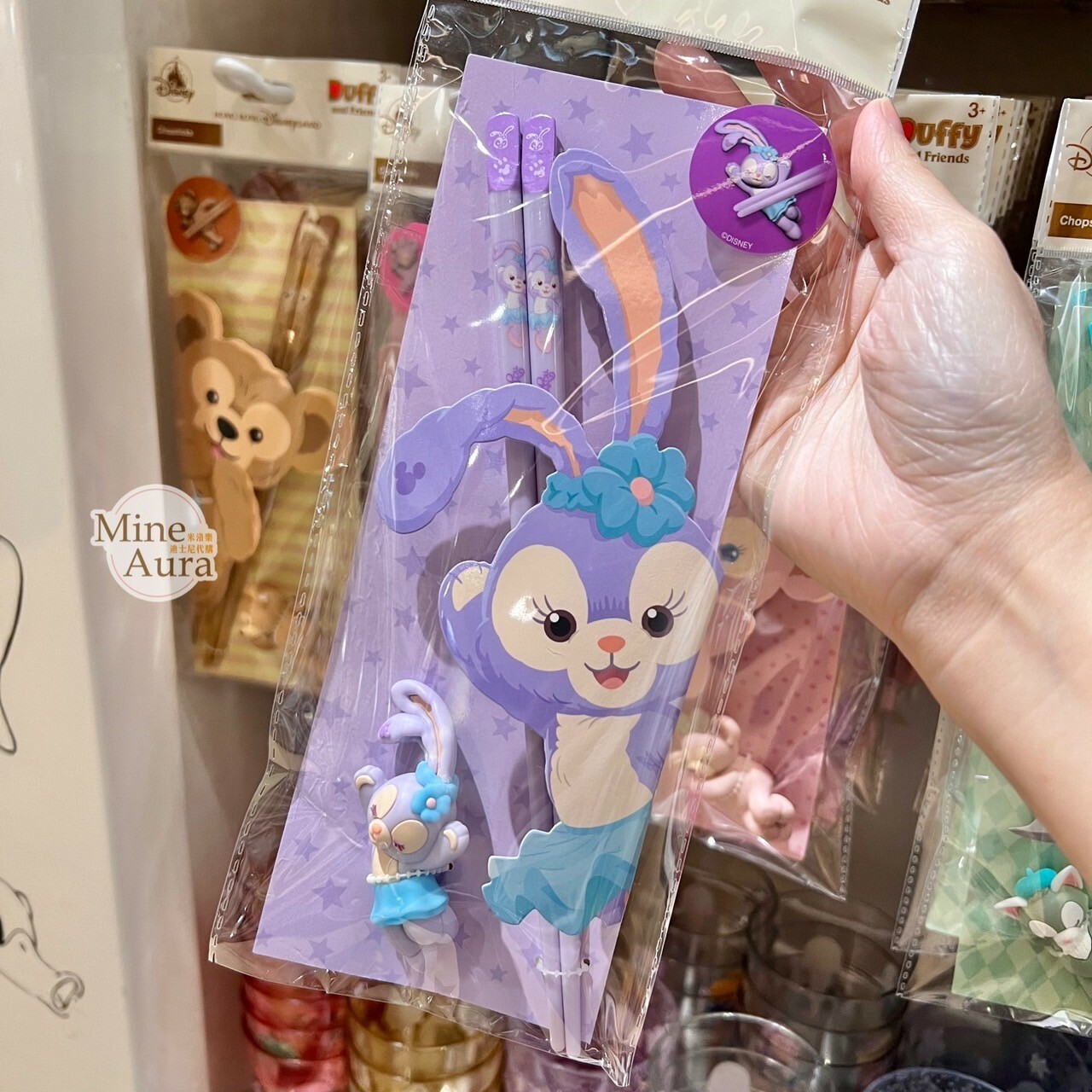 (現貨) 史黛拉露 星黛露 StellaLou 筷子 + 造型筷架組 -香港迪士尼樂園