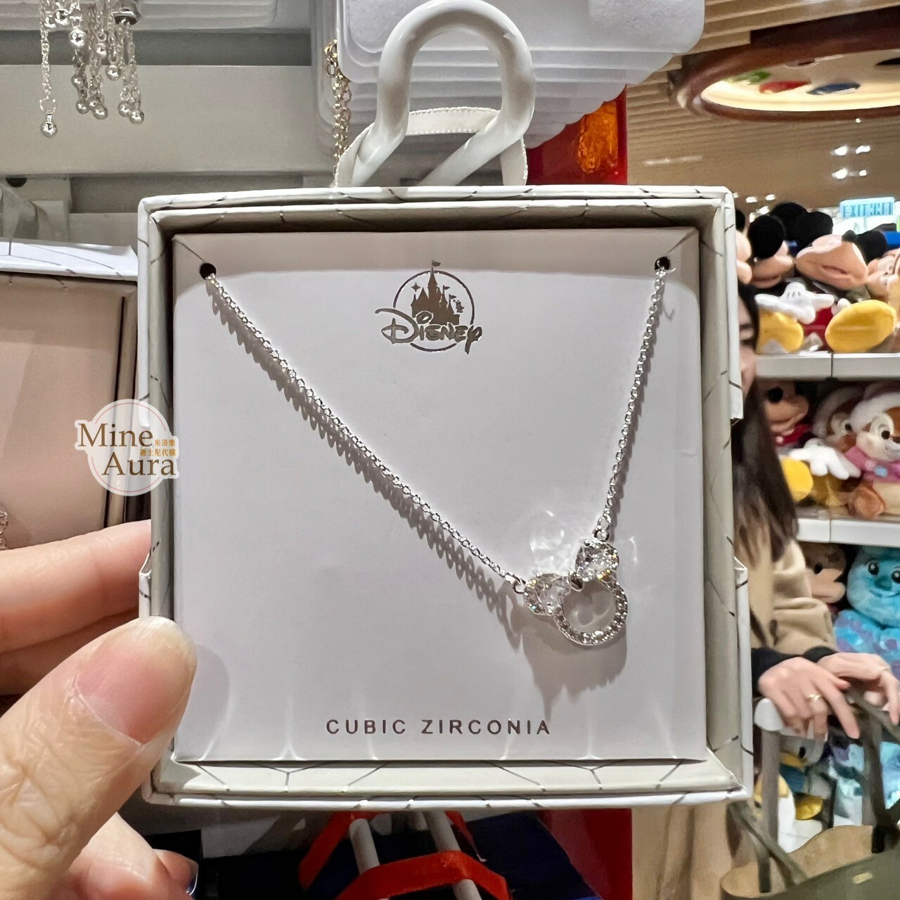 米妮 Minnie 米奇頭 亮鑽 造型 項鍊 (盒裝) -香港迪士尼樂園