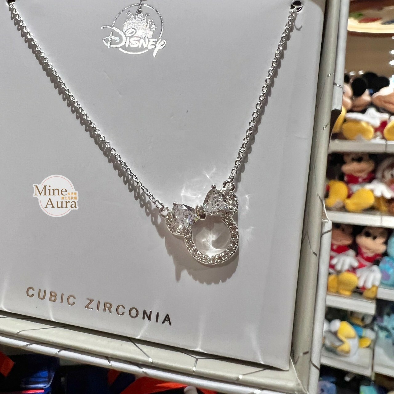 米妮 Minnie 米奇頭 亮鑽 造型 項鍊 (盒裝) -香港迪士尼樂園