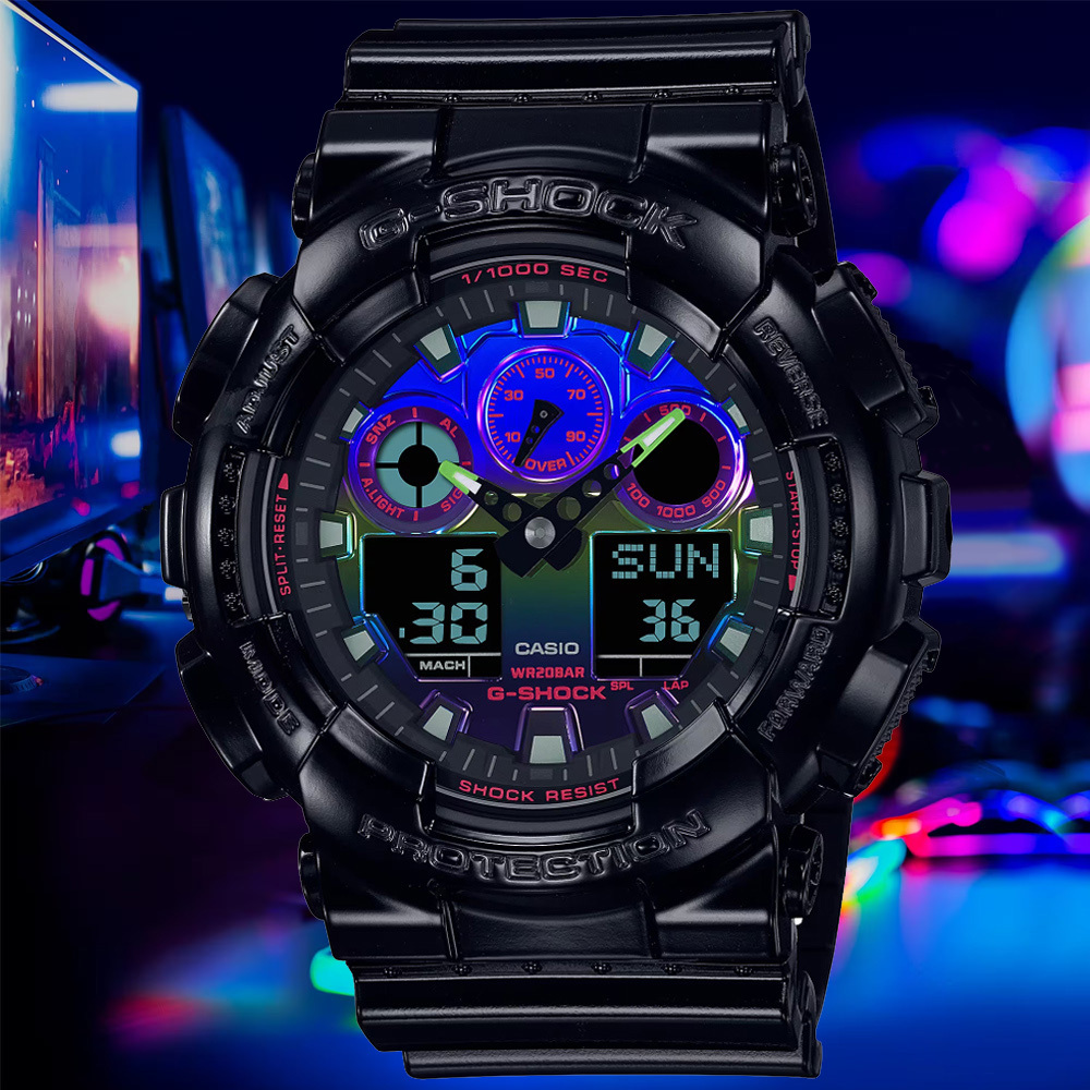 Casio G-Shock GA-100RGB-1A 手錶  (香港行貨)