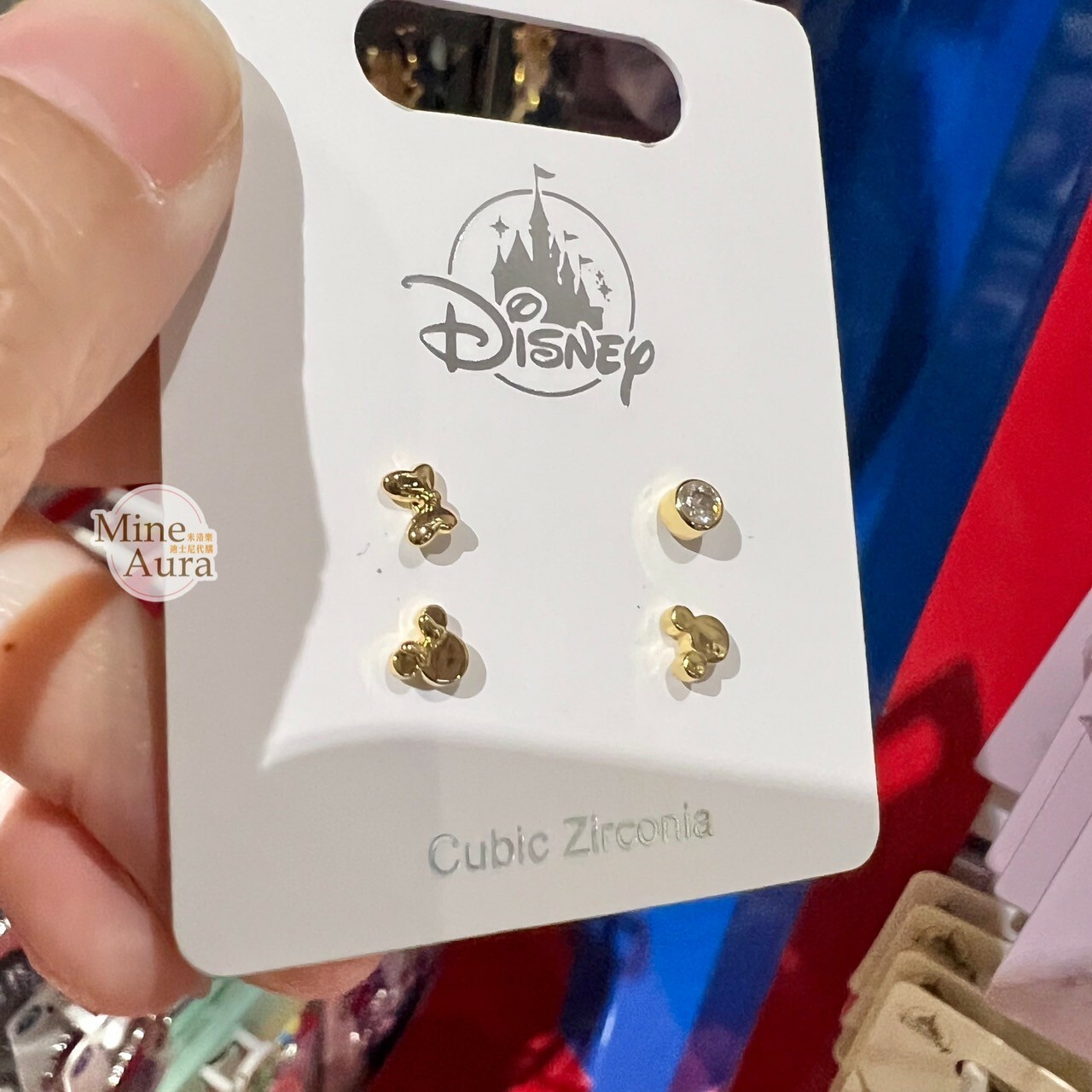 米奇 Mickey 米妮 Minnie 亮鑽 米奇頭造型 耳環 4入組 首飾 -香港迪士尼樂園