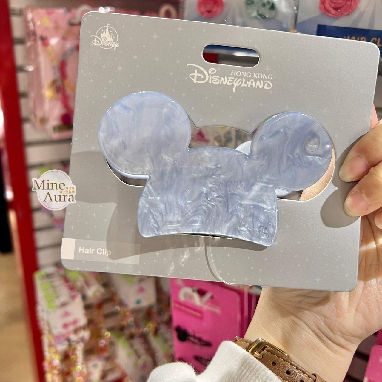 米奇 Mickey 米奇頭造型 貝殼紋 髮夾 髮抓 髮飾 -香港迪士尼樂園