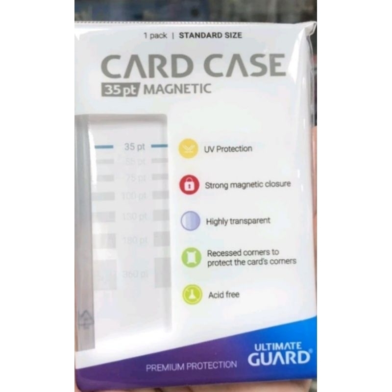 德國Ultimate Guard｜原裝正品 35pt UG 透明 單個 磁吸式卡夾 寶可夢 球員卡，磁扣 卡磚 附外層黏袋