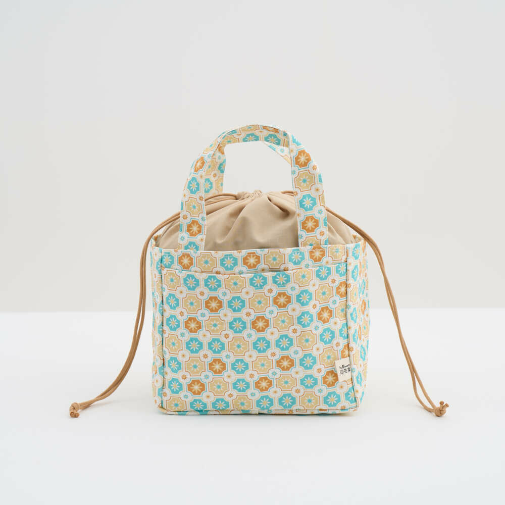 Drawstring Tote Bag/Old Ceramic Tile No.2/Glass Marbles