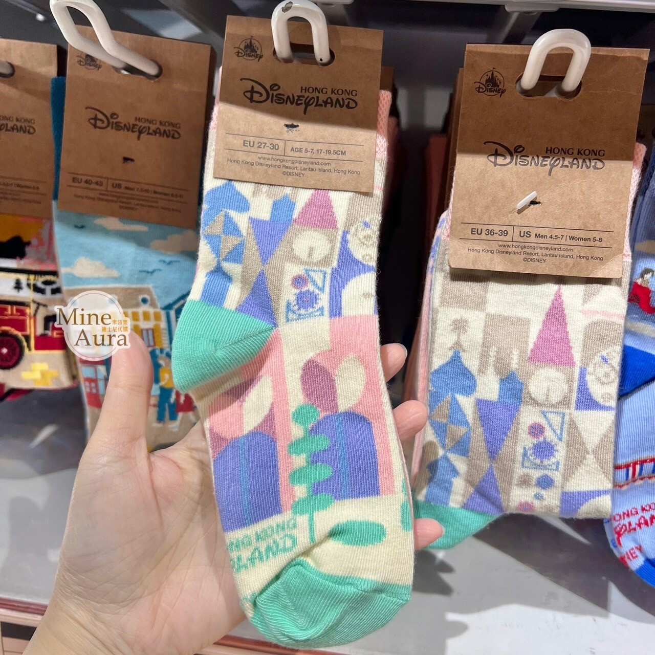 小小世界 圖案 兒童襪 襪子 -香港迪士尼樂園