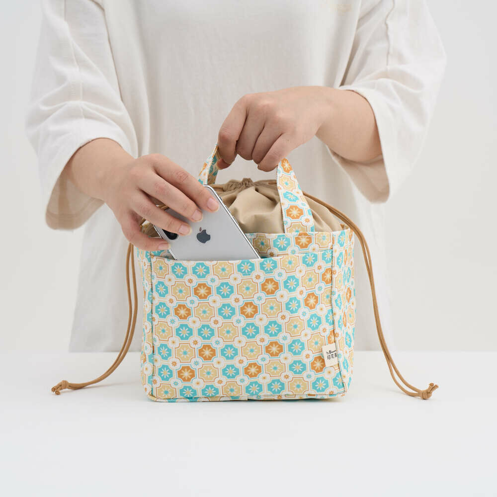 印花樂束口便當袋