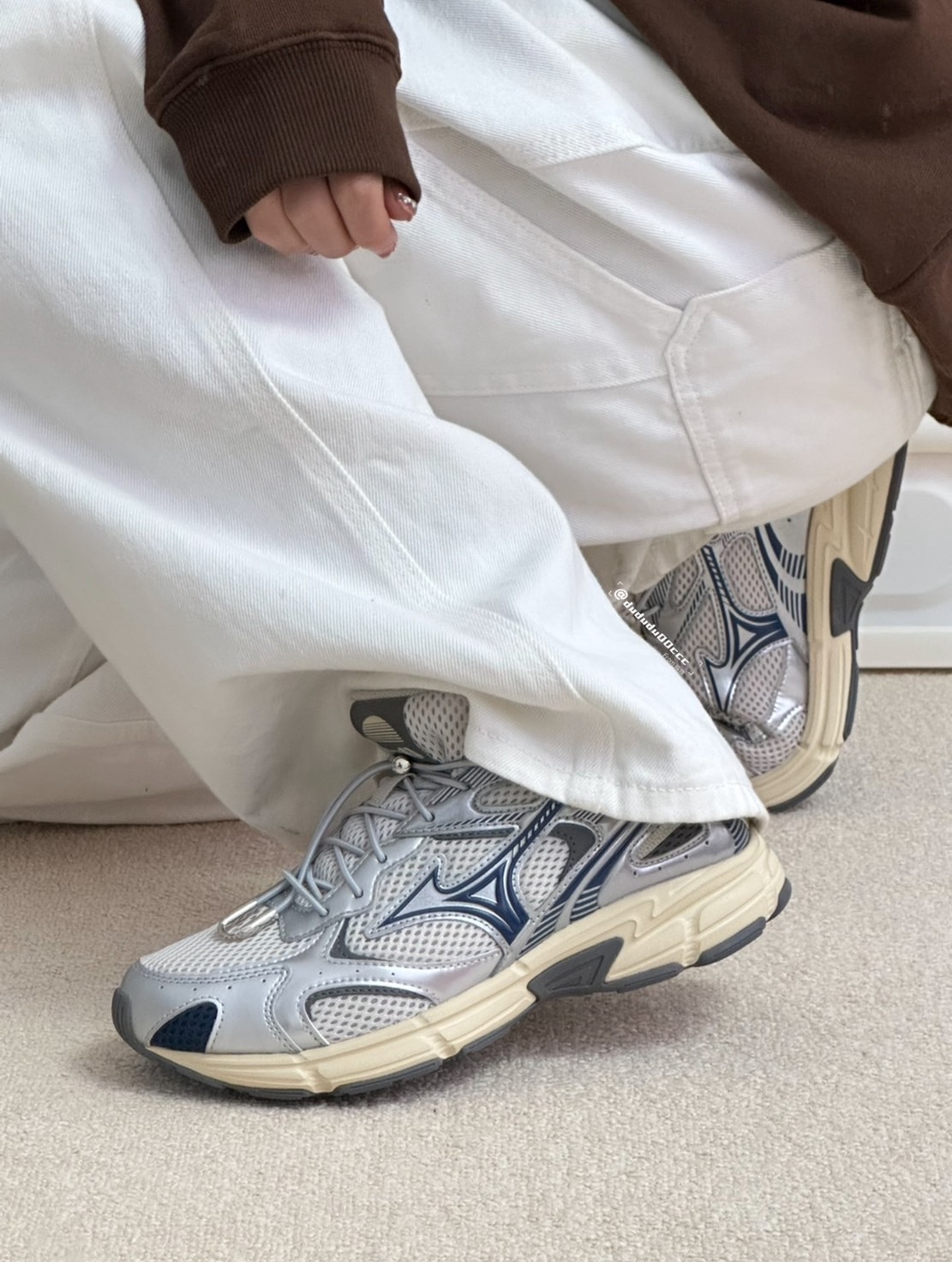 Mizuno Cyclone Speed 2K 復古慢跑鞋 銀藍色