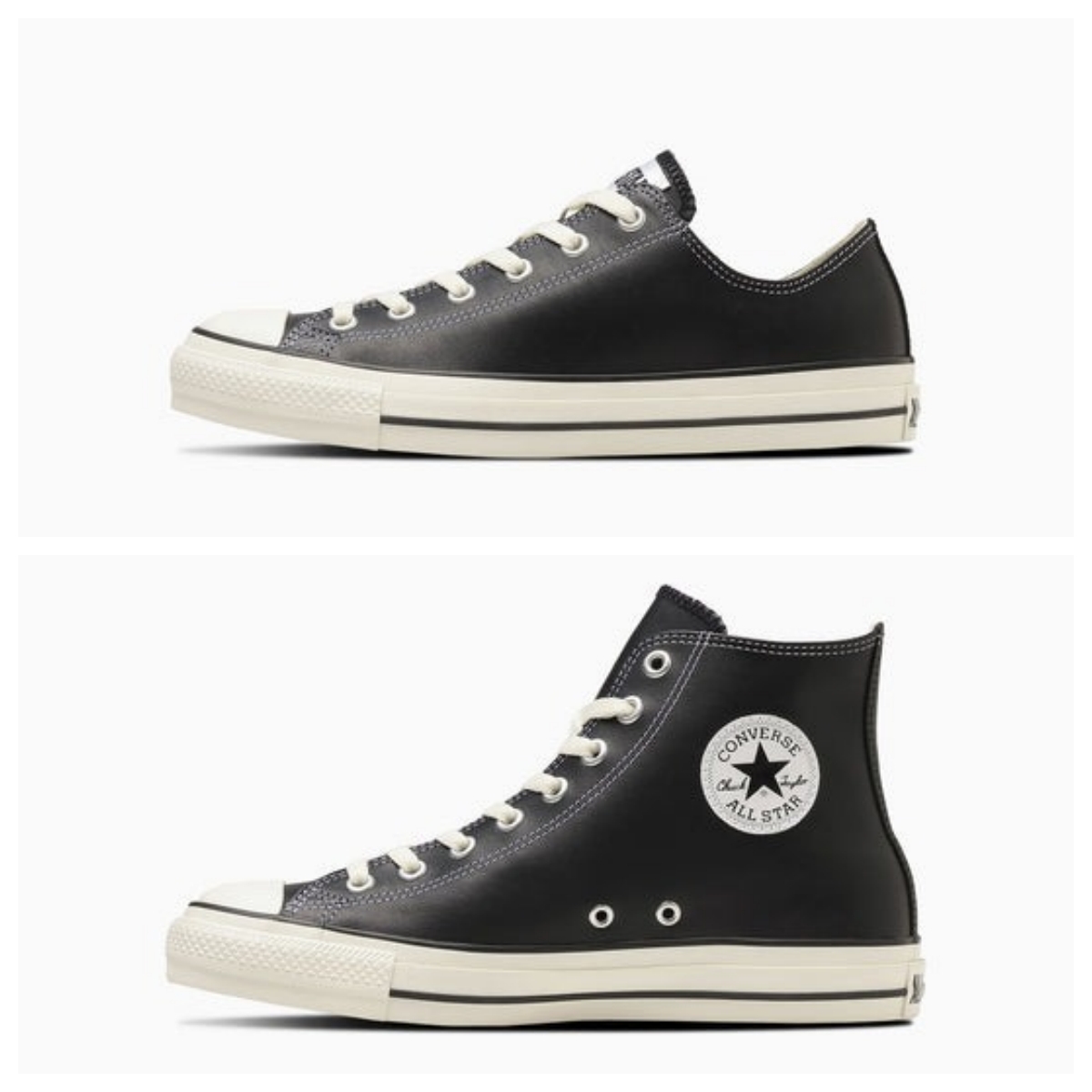 預購┃CONVERSE LEATHER ALL STAR Ⓡ OX HI 皮革 黑色 低筒 高筒