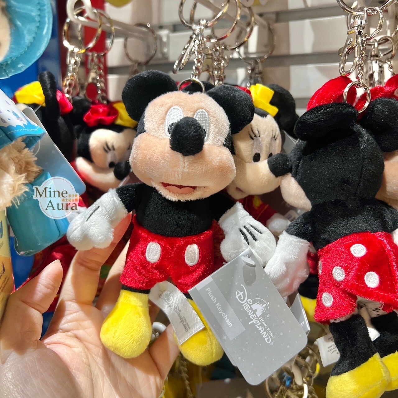 經典 米奇 Mickey 絨毛 鑰匙圈 吊飾 -香港迪士尼樂園