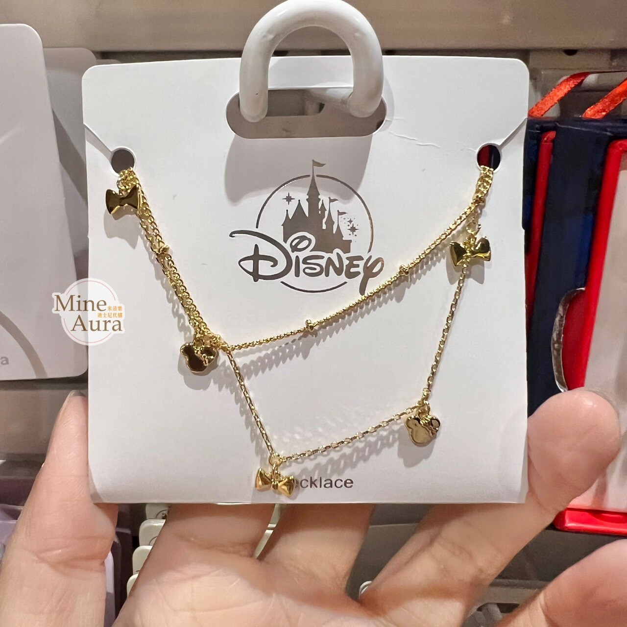 米奇 Mickey 米奇頭 蝴蝶結 造型 項鍊 首飾 -香港迪士尼樂園