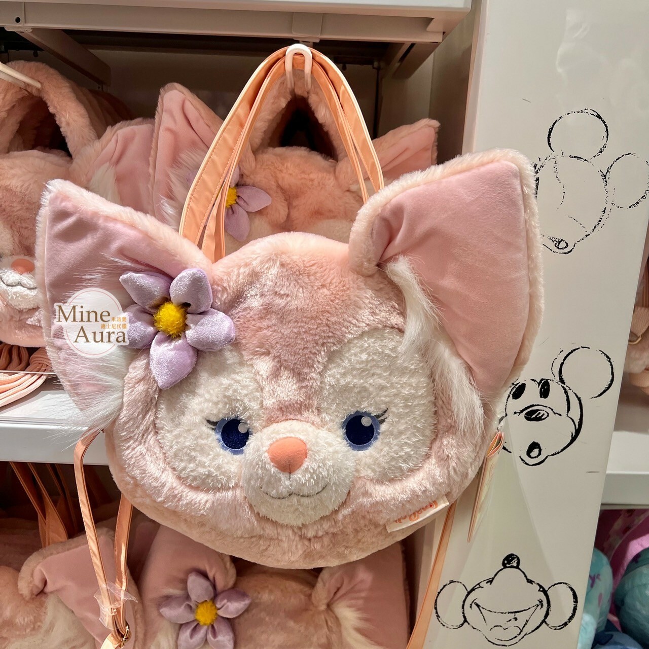 玲娜貝兒 Lina bell 大頭 絨毛 3way 手提包 斜背包 後背包 三用包 -香港迪士尼樂園