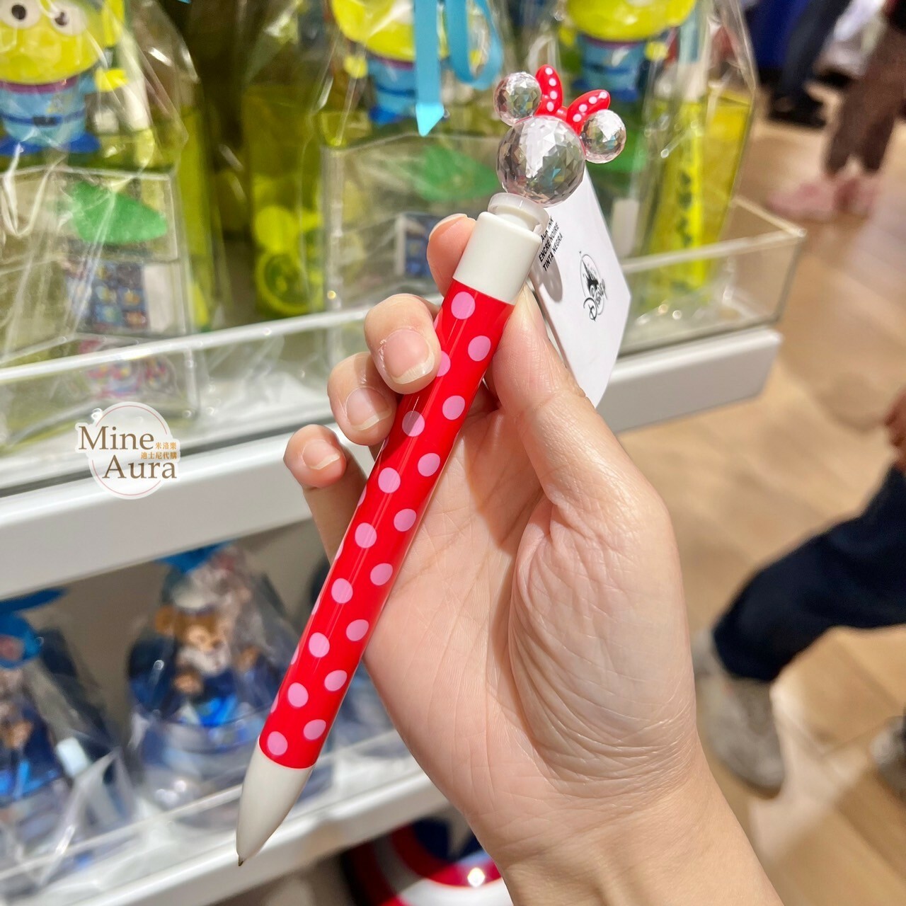 (現貨) 米妮 Minnie 米奇頭造型 紅色蝴蝶結 造型筆 圓珠筆 -香港迪士尼樂園
