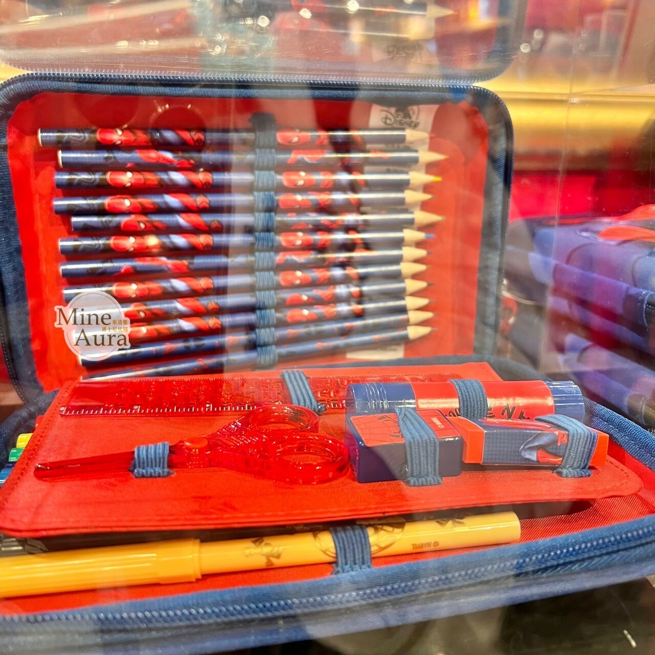 蜘蛛人 Spider-Man 造型 藍底 文具包 文具組 漫威 Marvel -香港迪士尼樂園