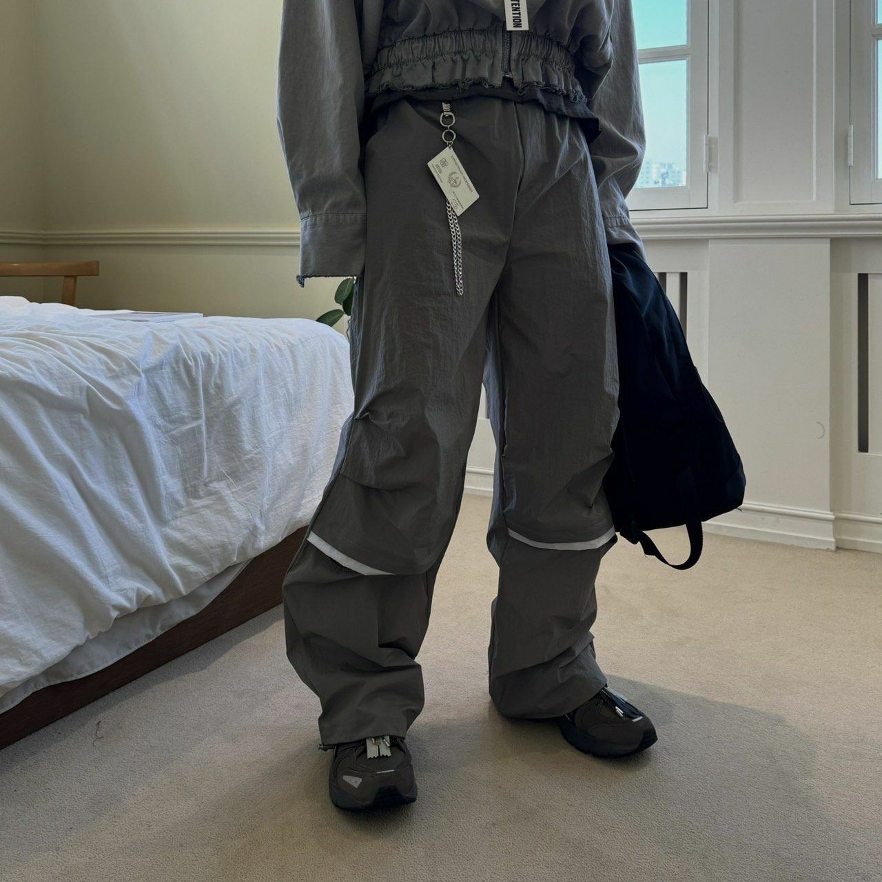 淨色拉鍊鬆身褲 BY ATTENTION-125P