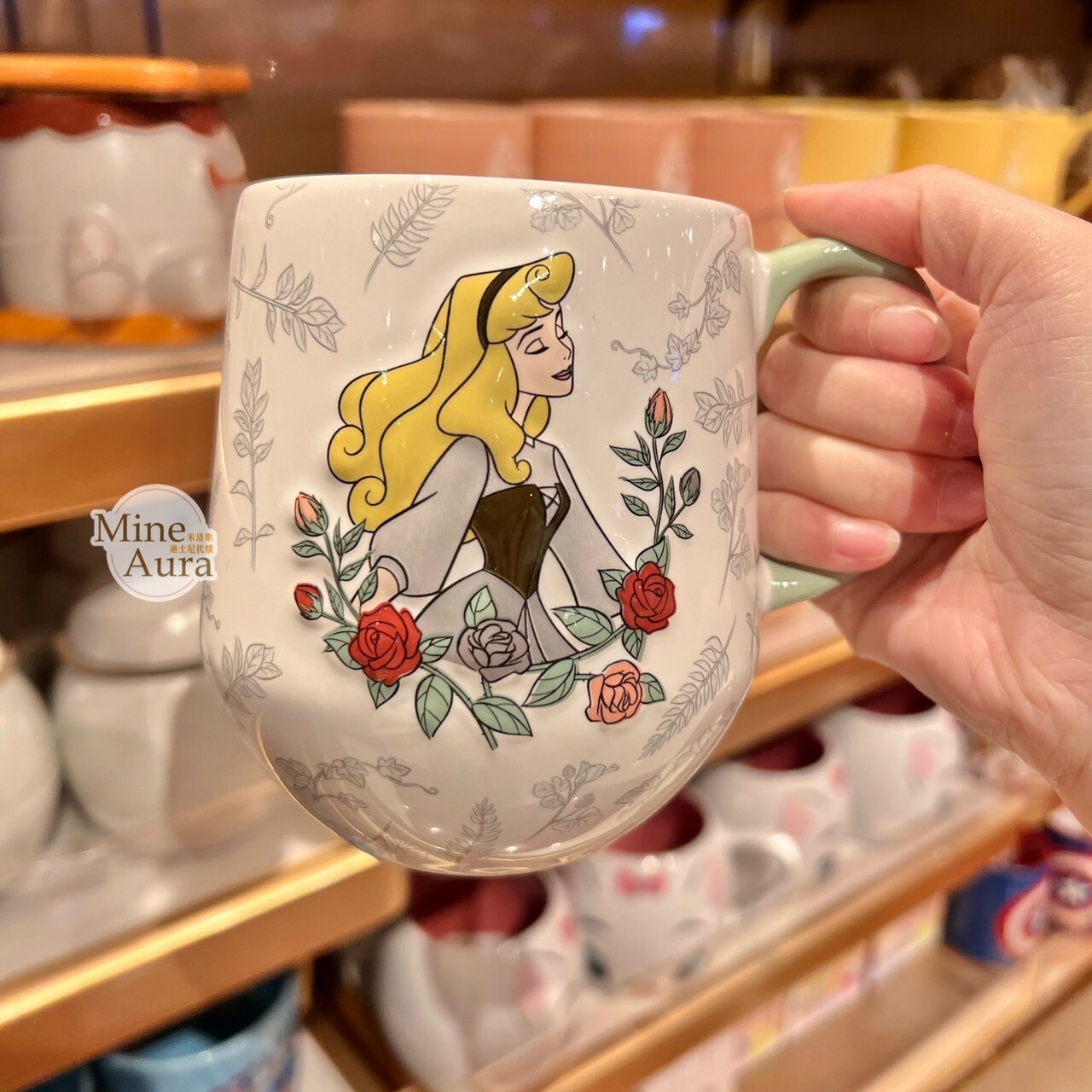 奧蘿兒公主 Aurora 玫瑰花圖案 馬克杯 水杯 睡美人 Sleeping Beauty -香港迪士尼樂園