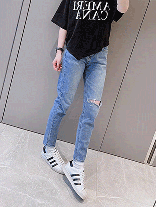 ᴴᴼᵀ ▸▸店長推薦◃◃ 春夏新款/割破窄管BF褲 MANIFEST正韓🇰🇷