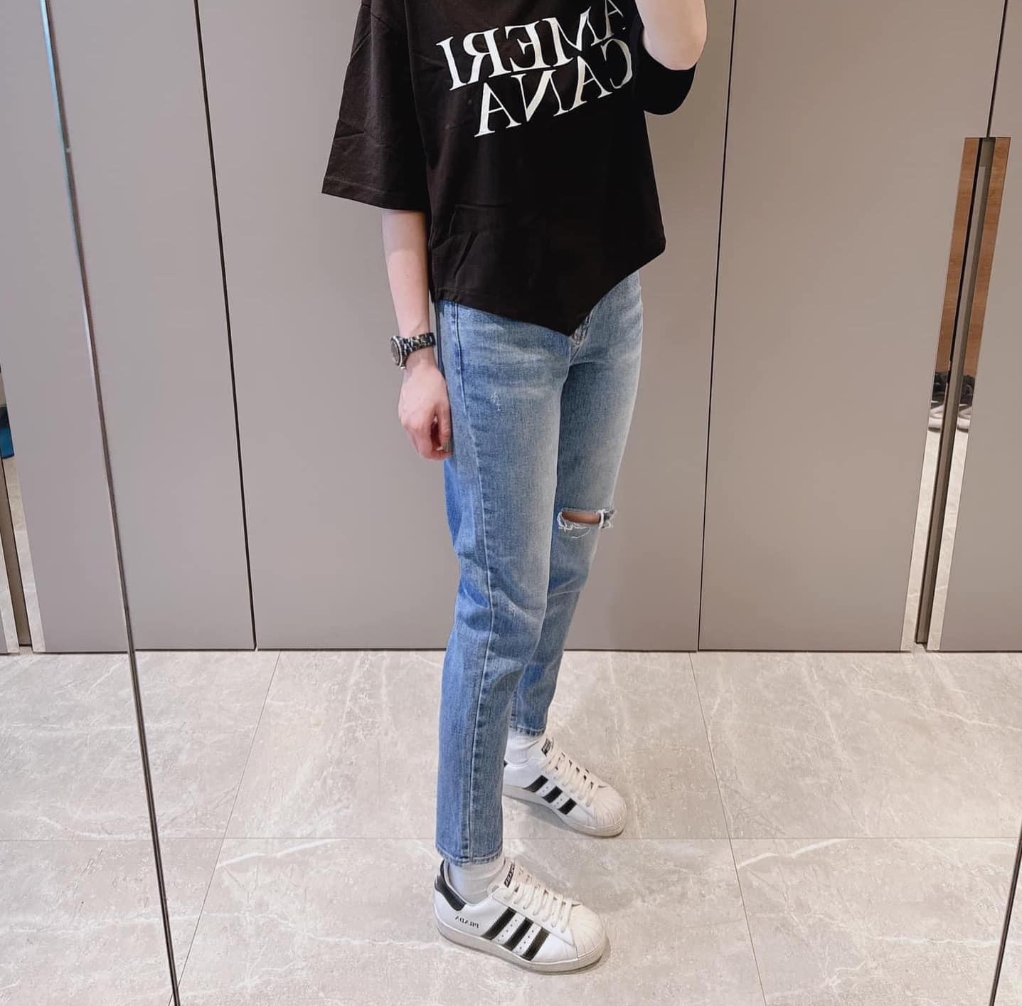 ᴴᴼᵀ ▸▸店長推薦◃◃ 春夏新款/割破窄管BF褲 MANIFEST正韓🇰🇷