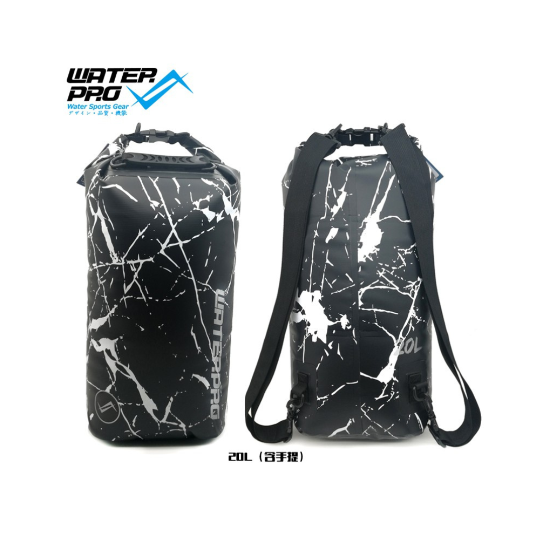 Water Pro- 防水袋大理石紋 大理石黑 20L