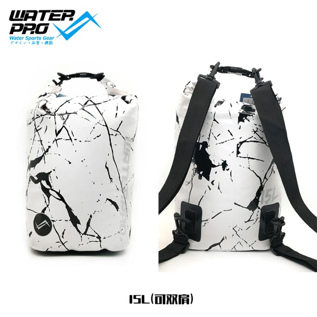 Water Pro- 防水袋大理石紋 大理石白 15L