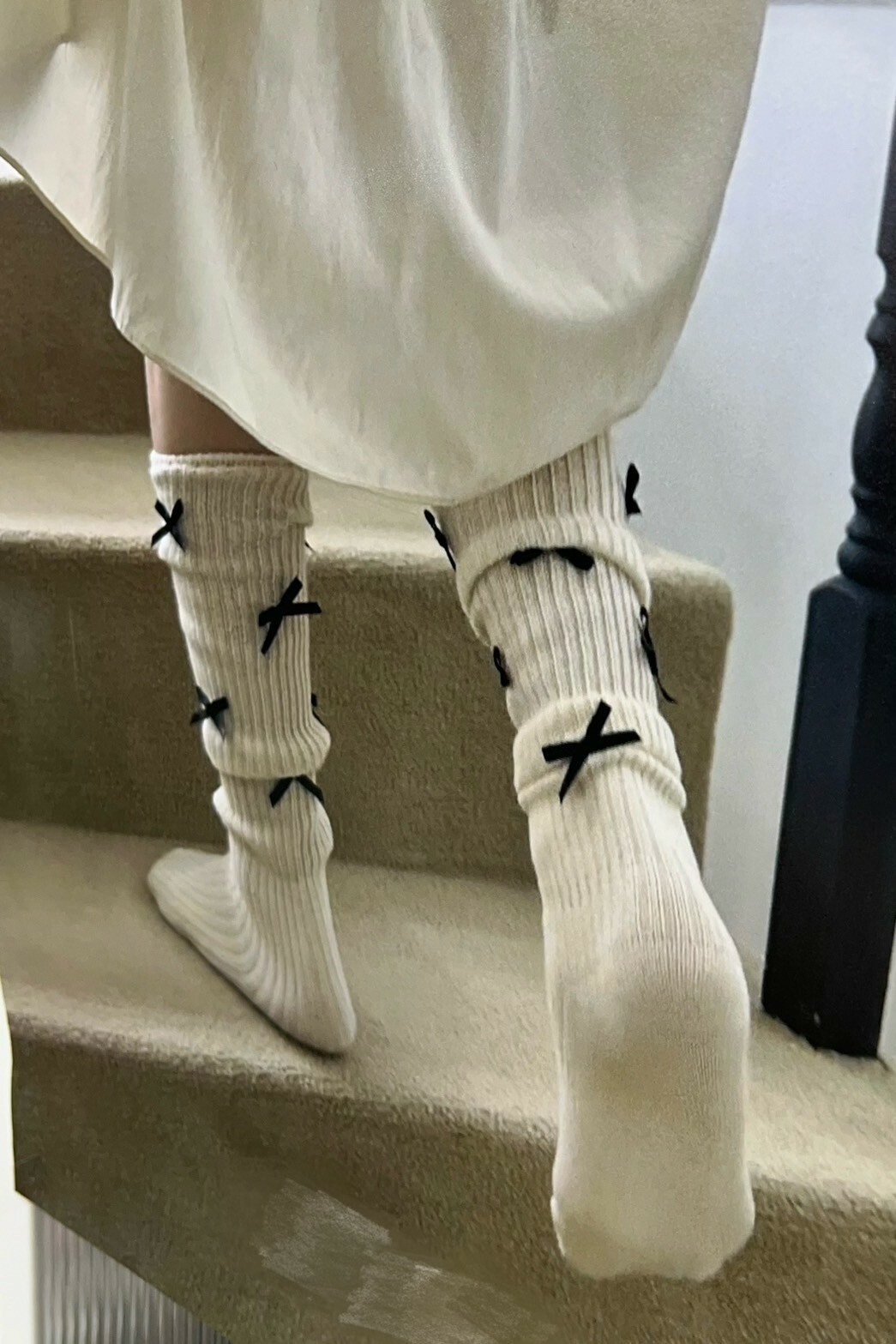 (現貨) miu風蝴蝶結堆堆襪 FC55 #WINNIE清單