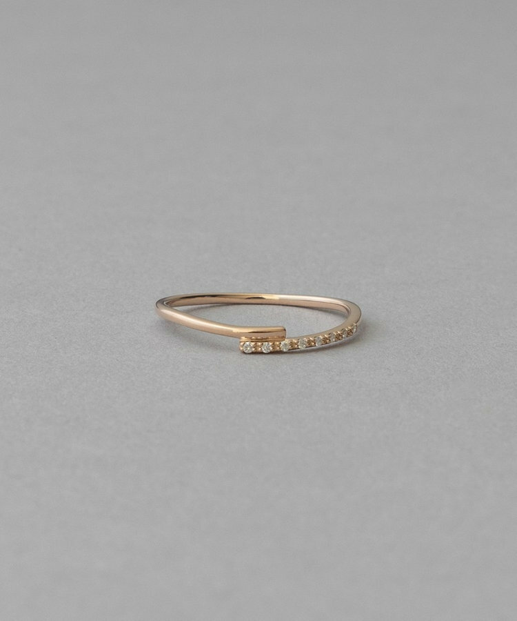 [連線優惠] ete K10YG 交疊鑽石戒指