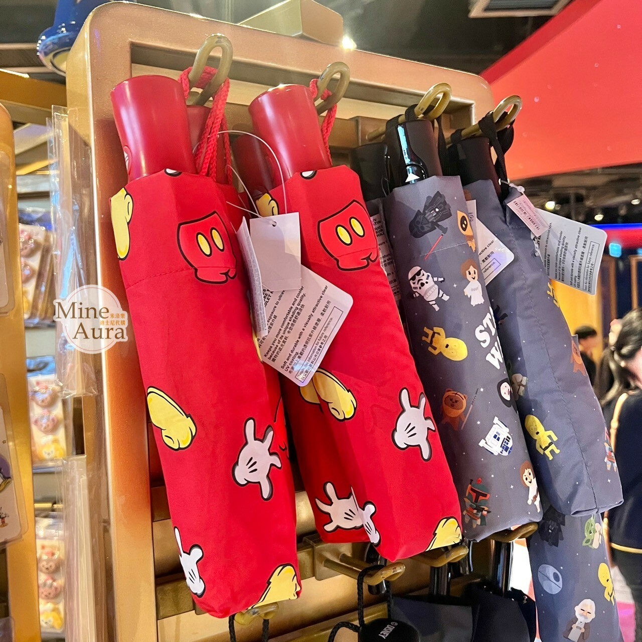 (全新NG品現貨) 米奇 Mickey 紅色 滿版圖案 折疊傘 -香港迪士尼樂園