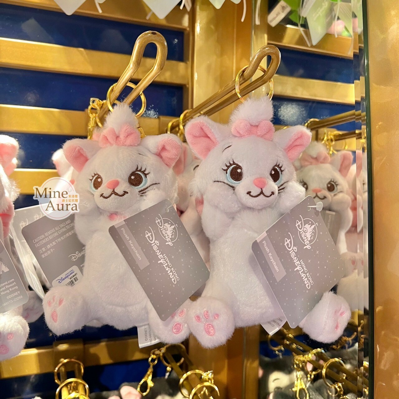 貓咪絨絨系列 瑪莉貓 Marie 絨毛 鑰匙圈 吊飾 貓兒歷險記 The Aristocats -香港迪士尼樂園