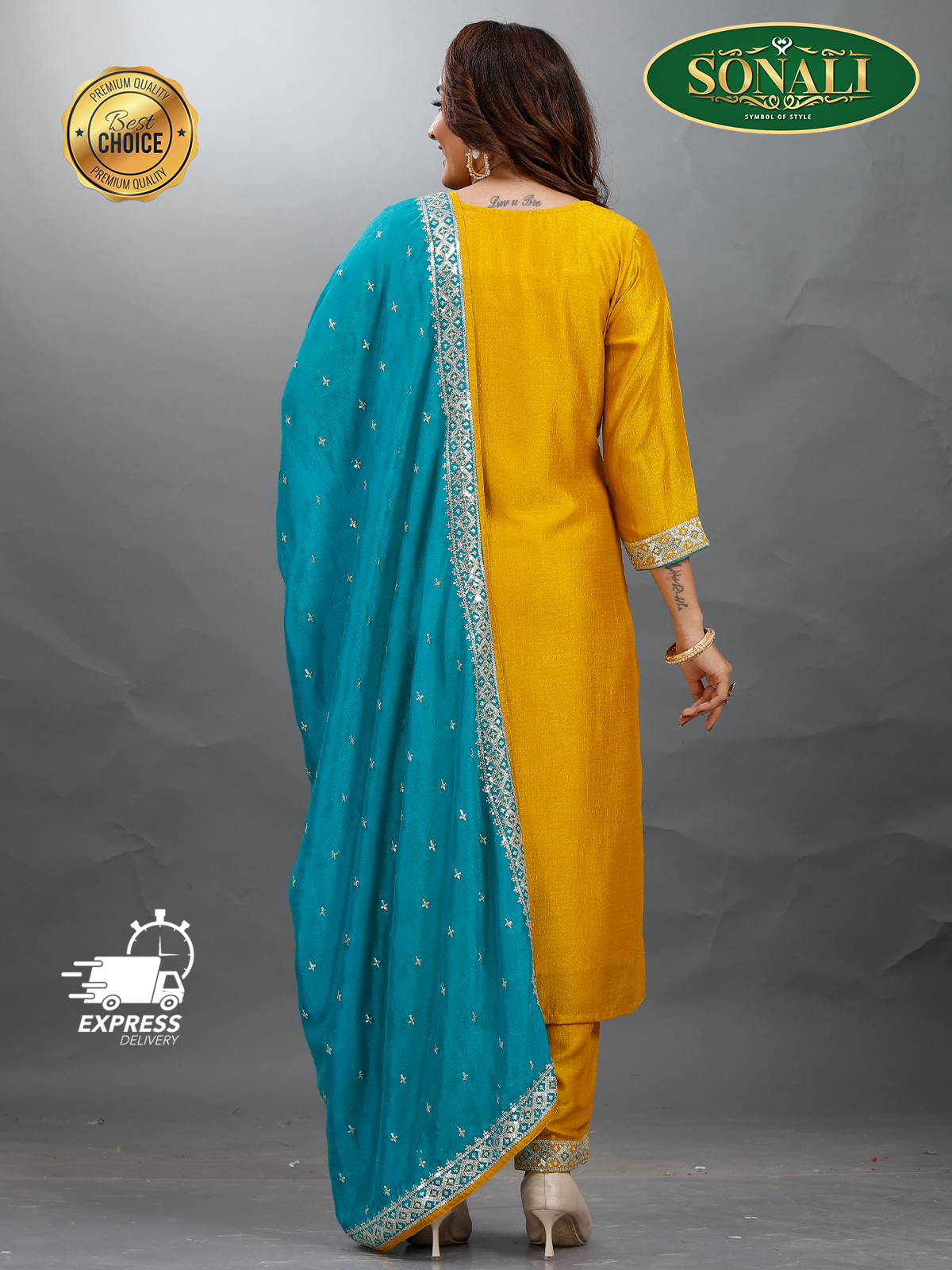 Sonali Premier Quality Women's Punjabi Suits / Women's Kurti Set Indian Tradition Women's Set - Q1891