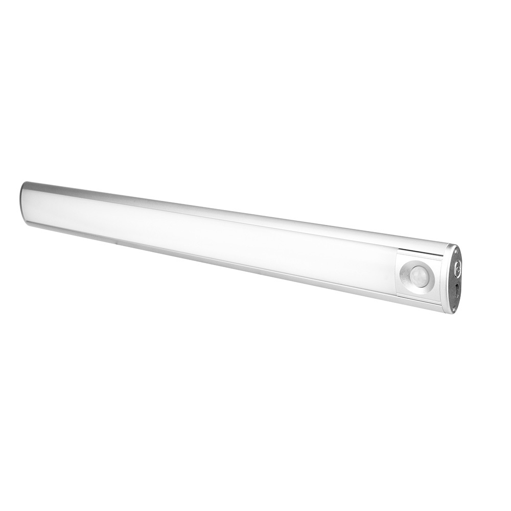 Motion Sensor LED Light for Under Cabinet Closet Kitchen Wardrobe 6500K Battery Powered Long 17 inch Length Aluminum Body (MLG-1042CL)