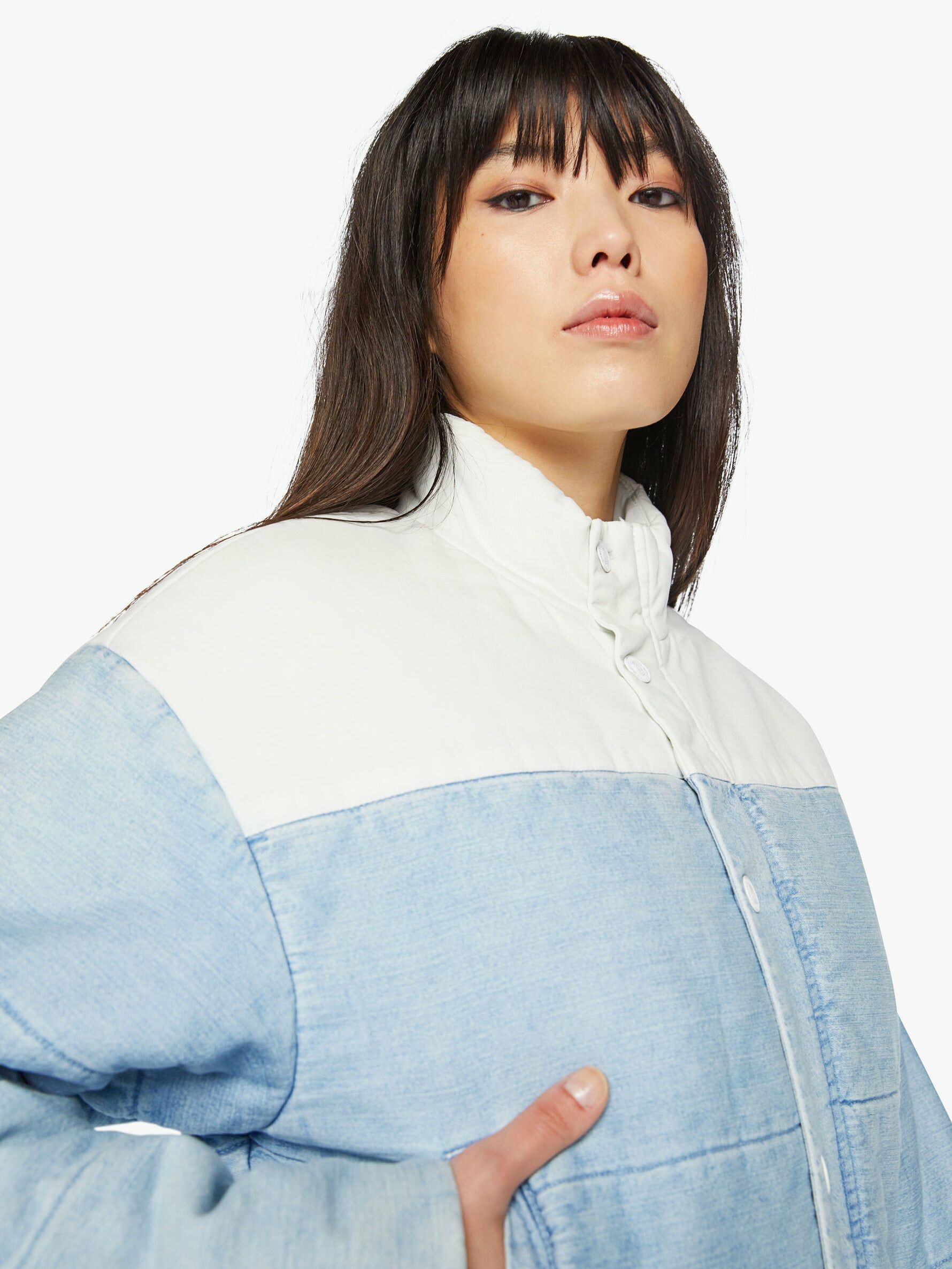 Drop Pillow Talk Puffer Crop 淺藍鋪棉短版外套