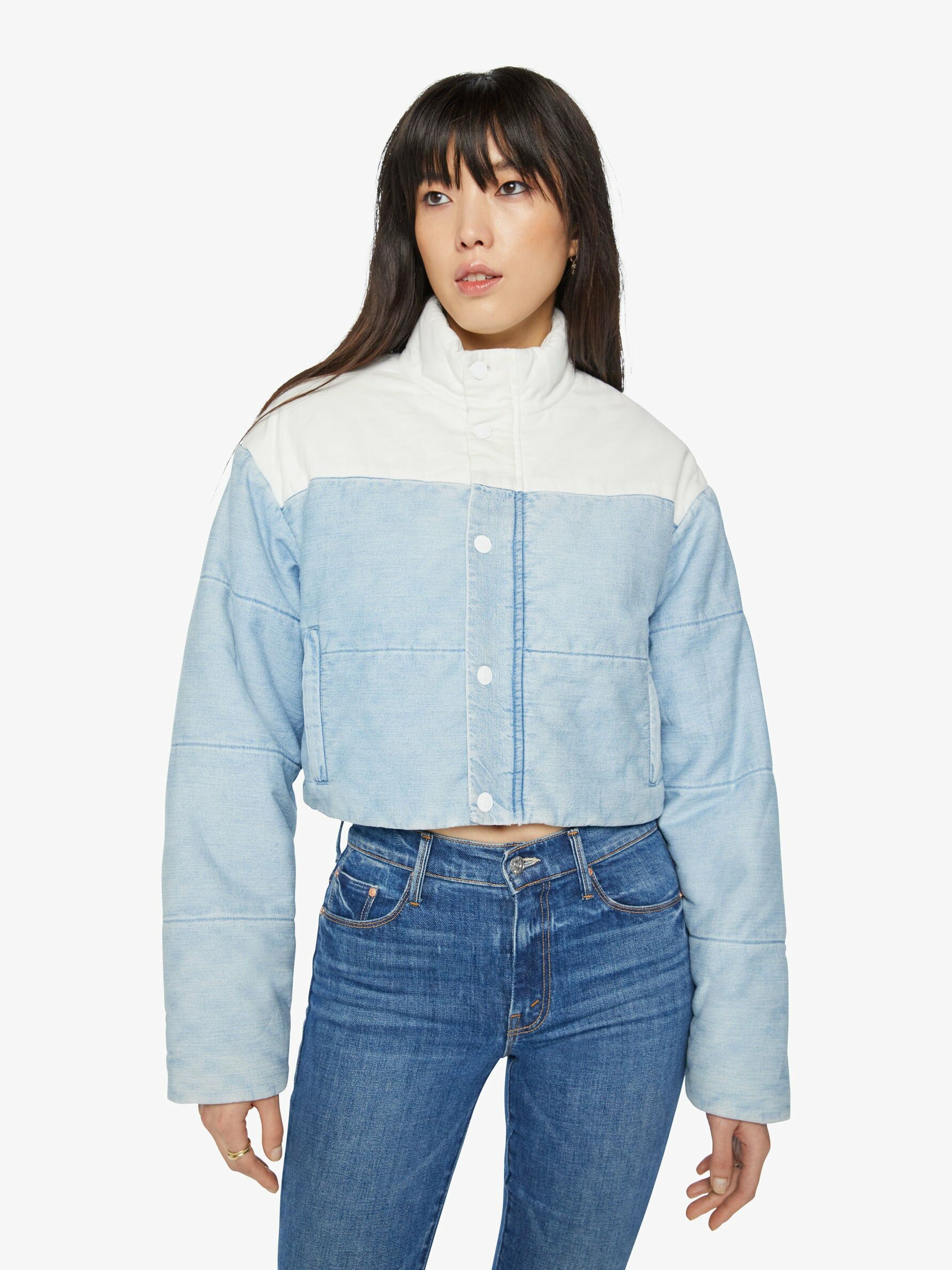 Drop Pillow Talk Puffer Crop 淺藍鋪棉短版外套