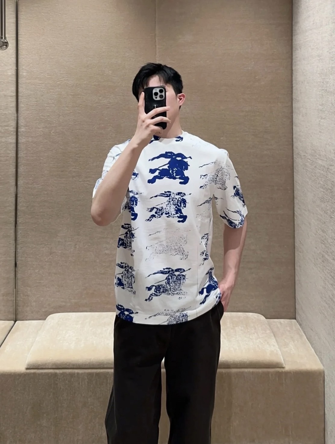 Burberry 春夏新款 滿版騎士 短袖