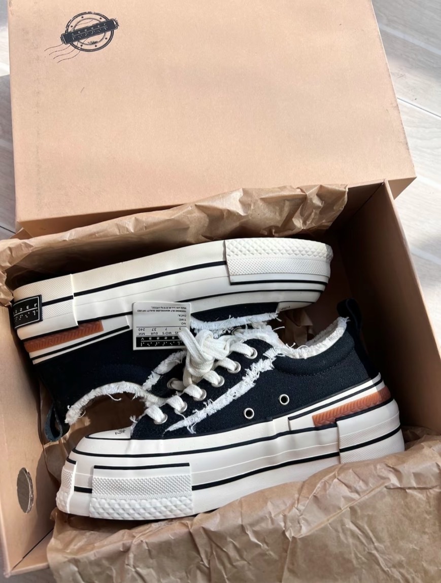 XVESSEL 吳建豪 硫化 黑白 提拉米蘇 增高 解構帆布鞋 S23X24B