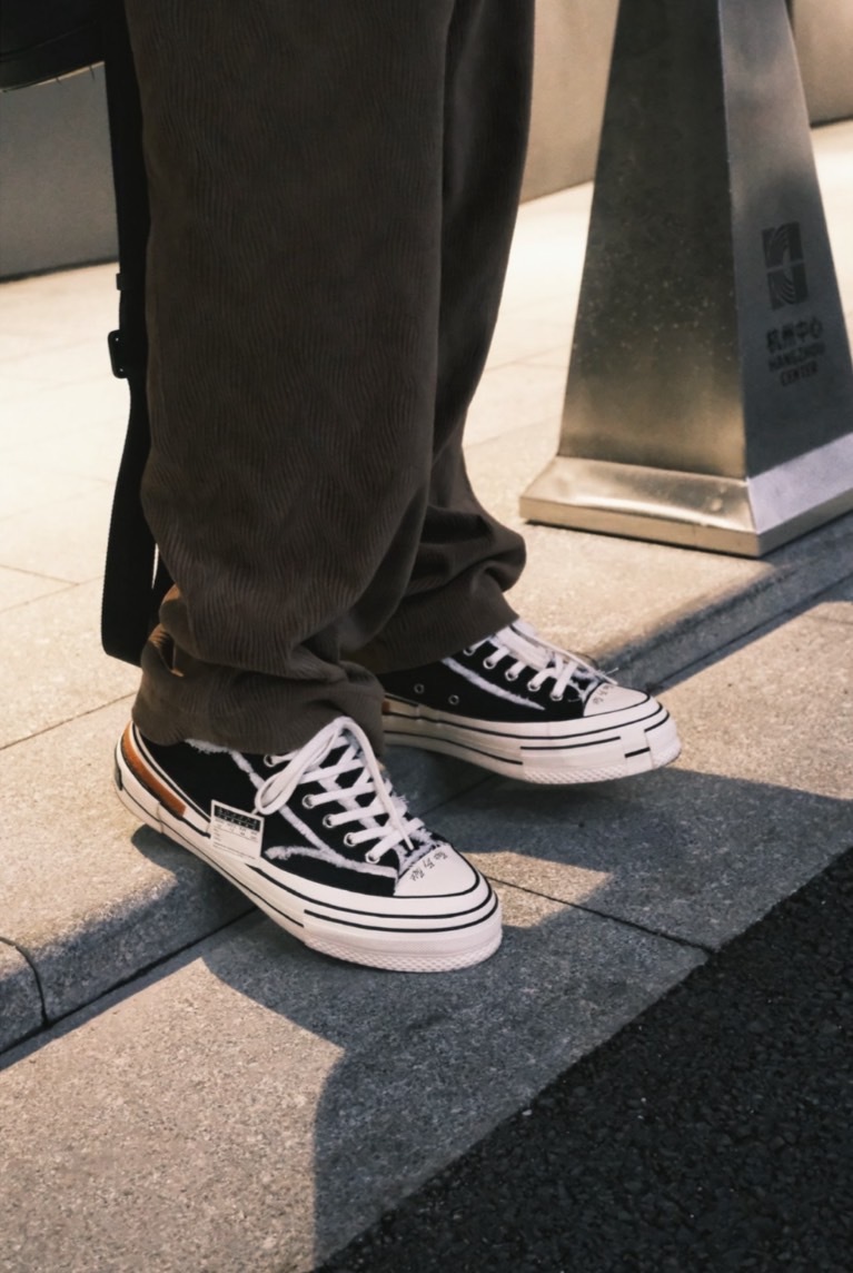 XVESSEL 吳建豪 硫化 黑白 提拉米蘇 增高 解構帆布鞋 S23X24B