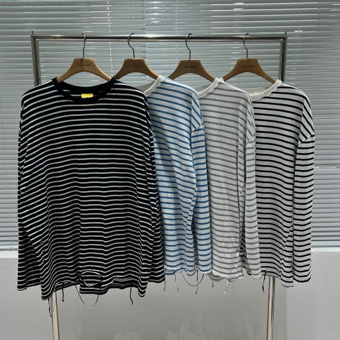 破邊橫間長袖衫 BY ATTENTION-131T