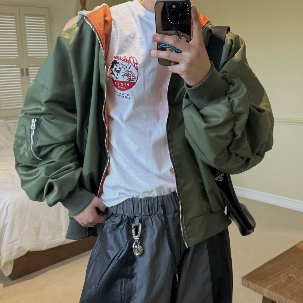 拼色連帽拉鍊外套 BY ATTENTION-132JK