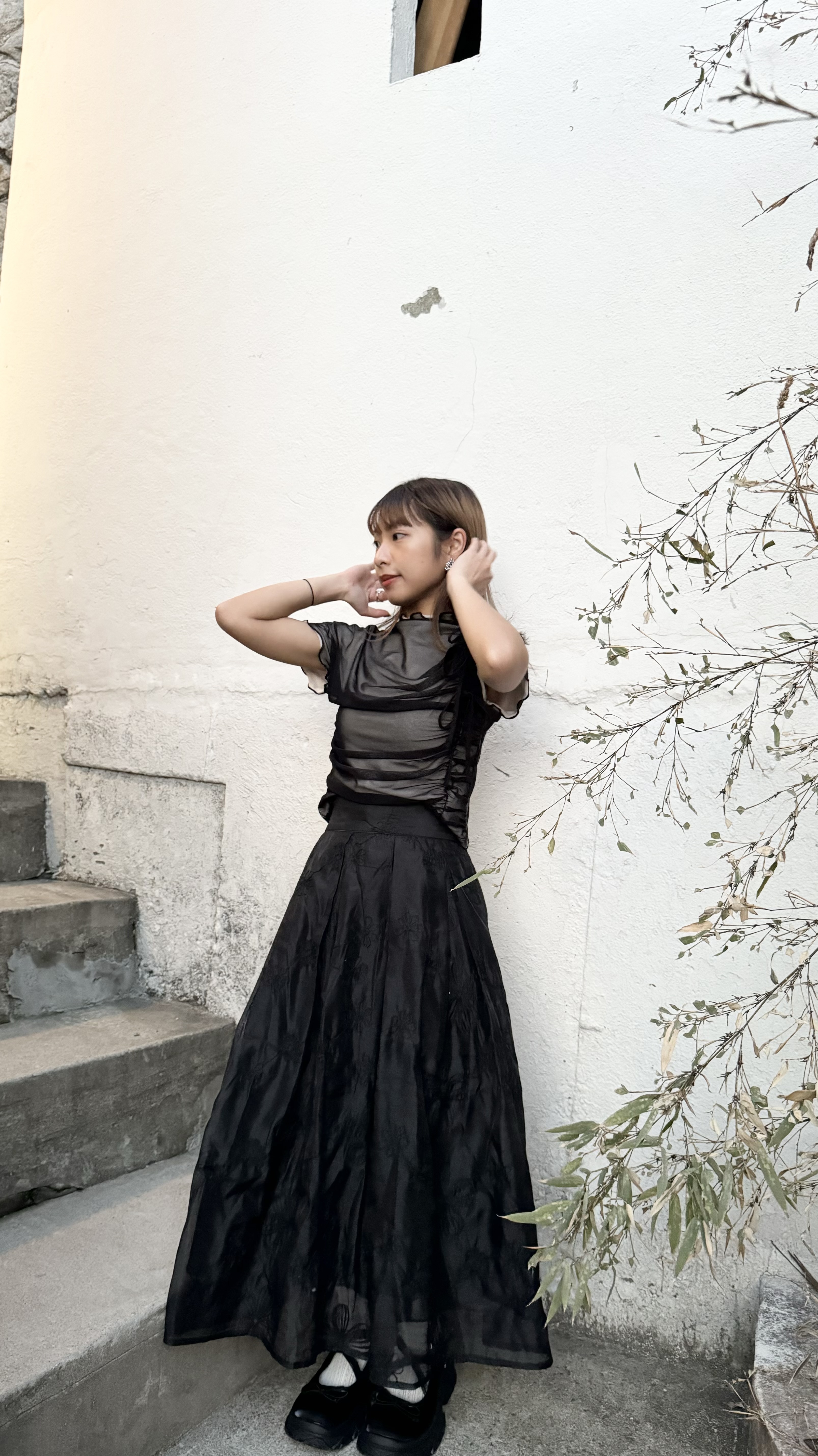 自留！小花邊連底紗紗BOW TOP