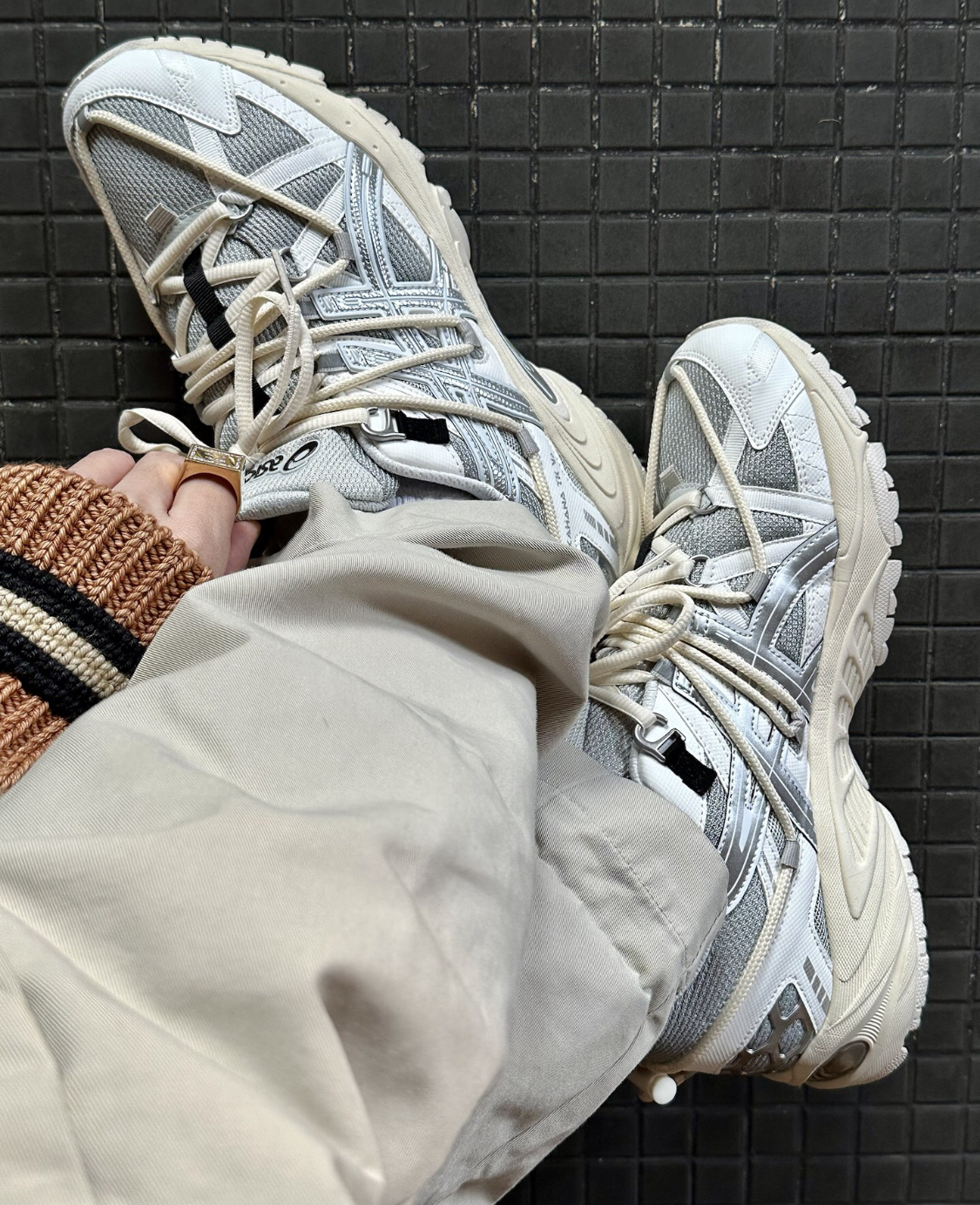 【APAIR】預購 Asics Gel-Kahana TR V2 抽繩 機能 銀白奶油底 1203A557-021